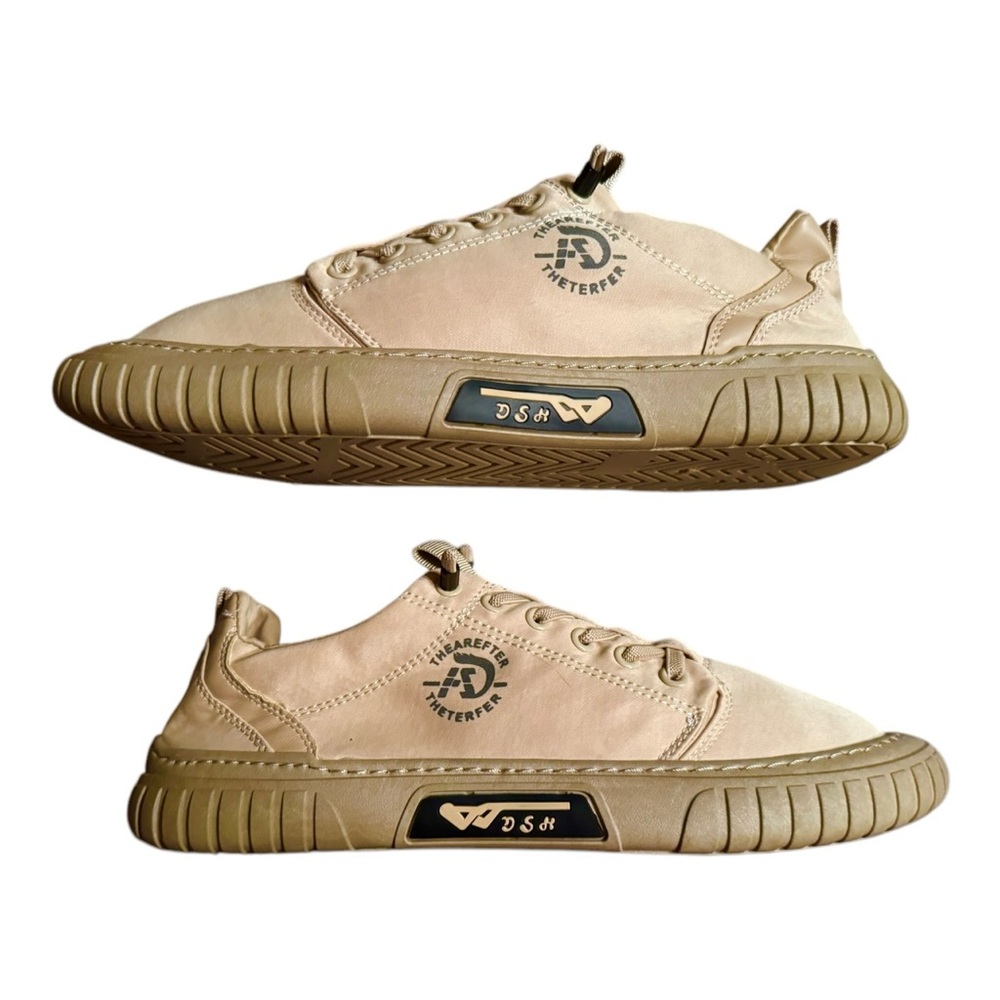 Men’s Casual, Khaki Thearefter Breathable Canvas Walking Shoe with a Rubber Sole